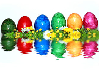 Image showing Colorful mix of eggs 