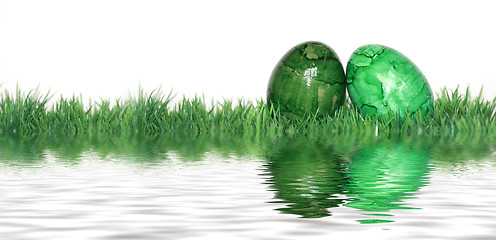 Image showing Green eggs mirrored 