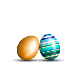 Image showing Beautiful Easter eggs on a white background 