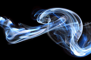 Image showing Blue smoke in black background