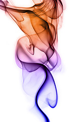 Image showing Orange-purple smoke in white background