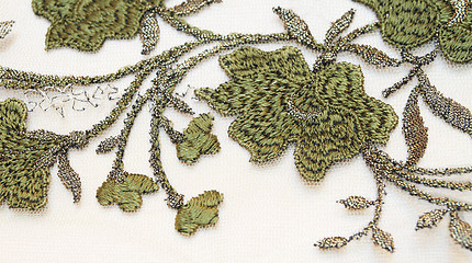 Image showing Green textile background