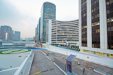 Image showing curve slip road into the car park 