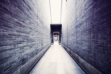 Image showing Traditional Chinese architecture, long corridor