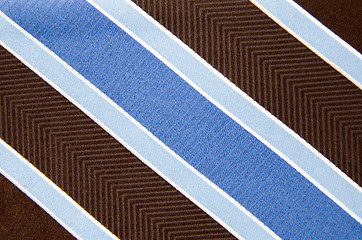 Image showing Closeup view of a striped neck tie