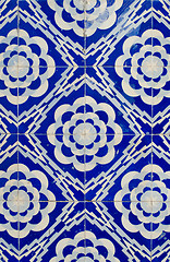 Image showing Traditional Portuguese glazed tiles