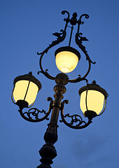 Image showing Old lamp at dusk