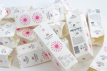 Image showing Empty milk cartons