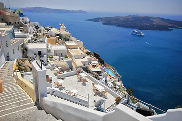 Image showing view of Fira town - Santorini 