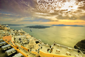 Image showing view of Fira town - Santorini 