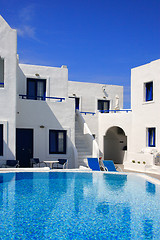 Image showing romantic holidays - Santorini resorts