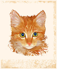 Image showing vintage portrait of ginger cat