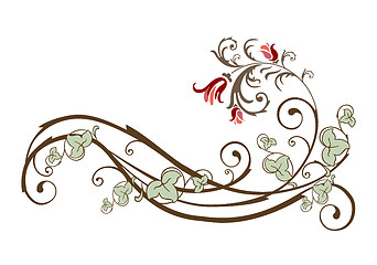 Image showing vintage design element  with flowers and ivy