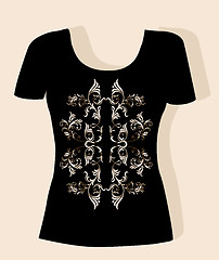 Image showing t-shirt design  with  vintage floral element