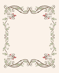 Image showing vintage floral frame with tulips