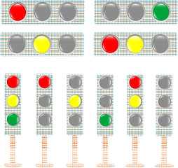 Image showing set of textile Traffic light isolated on white background vector