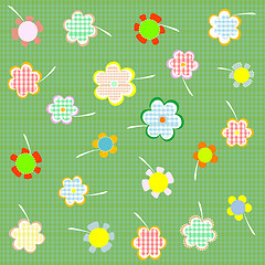 Image showing floral seamless retro pattern with many flowers Vector