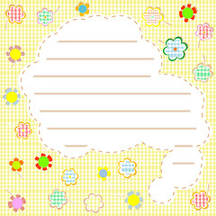 Image showing Gift. flowers and a note background vector card