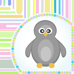 Image showing Template frame design for penguin greeting card Vector