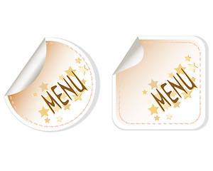 Image showing Menu stickers brown set restaurant card vector