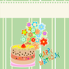 Image showing flower cute frame design with cupcake. vector