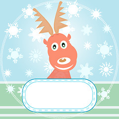 Image showing vector Xmas card with Rudolph the Reindeer