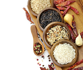 Image showing Raw Rice Assortment