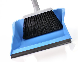 Image showing plastic broom with dustpan 