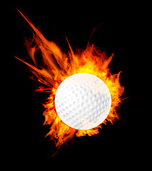 Image showing Golf ball on fire