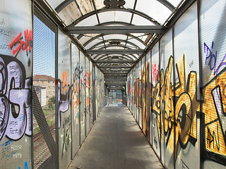 Image showing Bridge with graffiti