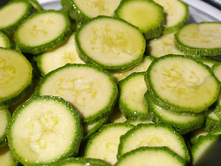 Image showing Courgettes zucchini