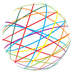 Image showing abstract sphere from color lines