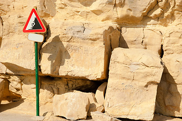 Image showing Landslide warning sign
