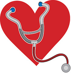 Image showing Stethoscope and Heart