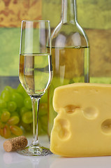 Image showing Wine and cheese