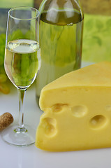 Image showing Wine and cheese