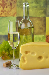 Image showing Wine and cheese