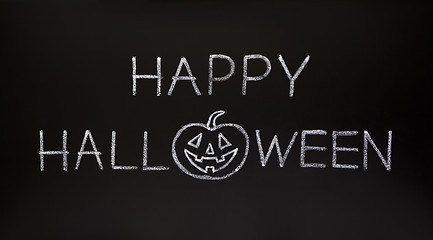 Image showing Happy Halloween on Blackboard