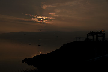 Image showing Israel Kineret sunset