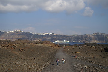 Image showing Aegean sea, Santorini island