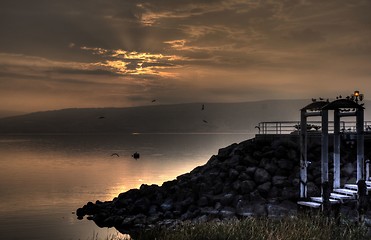 Image showing Israel Kineret sunset