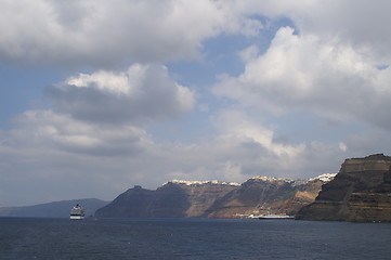 Image showing Aegean sea, Santorini island