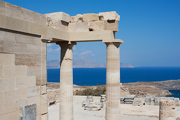 Image showing Temple of Athena Lindia at Lindos, Rhodes, Greece