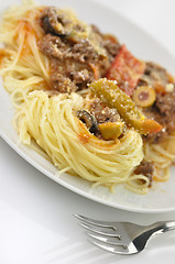 Image showing pasta dinner with cheese