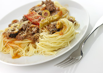 Image showing pasta dinner with cheese