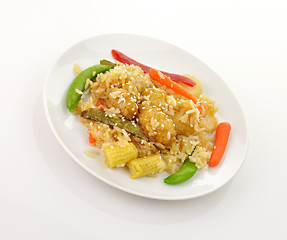 Image showing sesame orange chicken