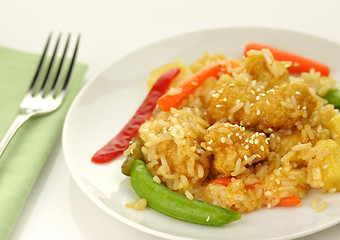 Image showing sesame orange chicken