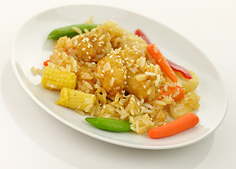 Image showing sesame orange chicken