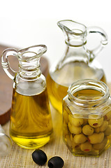Image showing olive oil bottles