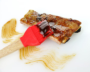 Image showing pork ribs with barbecue sauce